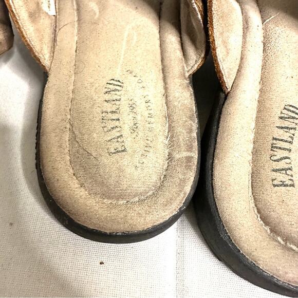 Eastland Tahati II Leather Slip On Open Toe Sandals Brown Womens 11 - Picture 6 of 10